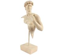 Sculpture de tête de David - 33 cm - Figurine de buste de Michel-Ange - Décoration d'intérieur grecque et romaine classique pour bureau et salon