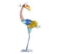 Sculpture de toucan de dessin animé de 79,2 cm, sculpture d'oiseau en fer, décoration de jardin, décoration d'animal debout, œuvre d'art pour jardin, terrasse, pelouse, vert