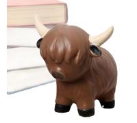 Sculpture de vaches des hautes terres, décoration de vaches des hautes terres, mignon Harz Highland Kuh Gnome - Bureau Ornam, Corations de récolte de la maison pour salon dans le salon