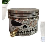 Sculpture de visage de squelette de piston | Figurine artistique d'arbre à visage crâne de piston sculpté | Ornement pour les amateurs de voiture, bureau, maison, table S, décoration