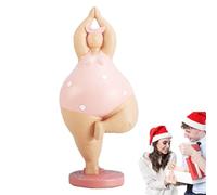 Sculpture de yoga de la grosse dame - Statue de femme en résine en pose de yoga | Décoration de table consciente pour maison, étagère, chambre | Figurine moderne avec design de corps calme pour moi