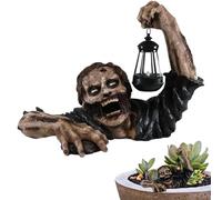 Sculpture De Zombies, Statue De Zombie avec Lanterne LED, GNOME Rampant Hors De La Tombe De La Tombe, De Zombies Maléfiques, Décorations Statues Zombies avec Lanterne, Décoration De Sculpture De
