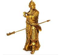 Sculpture Décor Statue en cuivre Cuivre Pur, Dieu de la Richesse, Dagao, Guan Gong, Statue de Bouddha, Ornement, Guan ER ye, Statue de Dieu, Artisanat, décoration de Statue en Bronze (Coule