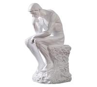 Sculpture Décoration de Table Statue de Contemplation Profonde Figurines de penseurs Statue en Bronze Sculpture en résine Décorations artistiques Bureau (Couleur : Vert Clair)