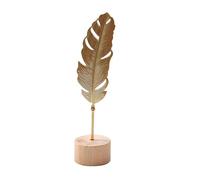 Sculpture décorative dorée avec socle - Accessoire d'intérieur moderne pour salon et chambre à coucher - Élégante figurine de table en métal - Décoration minimaliste pour étagère, buffet, décoration