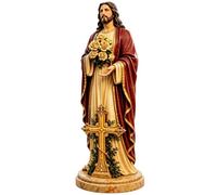 Sculpture décorative en résine de jardin Sainte Marie avec éclairée | Statue Sainte Mère Marie pour jardin, jardin, terrasse, balcon, pelouse, église