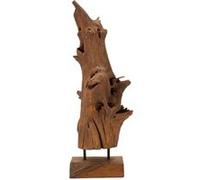 Mauro Ferretti Objet décoratif Akar – Sculpture tronc en teck fait main, marron 23x27x64 cm