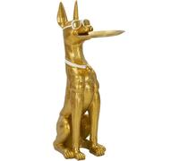 Sculpture décorative Mauro Ferretti Chien de fosse avec plateau 30x64x91 cm or