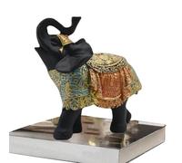 Sculpture d'éléphant en résine, statues d'éléphant colorées, décoration d'intérieur | Statue d'éléphant de style européen, animaux chanceux, ornements de bureau pour Thanksgiving, Noël