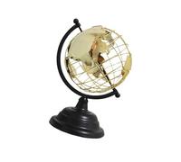 Sculpture Des Globes Du Monde Des Métaux Modernes Avec Un Cadre Ouvert Et Une Base D'or Pour La Décoration Du Bureau À Domicile