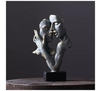 Sculpture Design Moderne, Statue Decoration Interieur Design, Silence Est Gold Décoratif Objets Creative Sculpture De La Sculpture Méditation Décor For La Chambre À Coucher Chambre À Coucher Accents