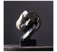 Sculpture Design Moderne, Statue Decoration Interieur Design, Silence Est Gold Décoratif Objets Creative Sculpture De La Sculpture Méditation Décor for La Chambre À Coucher Chambre À Coucher Accents