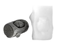 Sculpture d'oiseau - Forme d'animal de la forêt, sculpture de raptor , matériau de moulage pliable, détails de texture complexe, fournitures d'art décoratif, grand récipient en silicone blanc