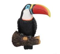 Sculpture d'oiseau toucan en résine pour décoration d'arbre de jardin, pelouse extérieure et terrasse, conçue pour la durabilité et l'apparence tropicale unique (bec rouge)