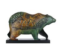 Sculpture d'ours en fer, sculpture animale, sculpture d'ours en fer, ornement artistique, culture amérindienne, éléments muraux naturels, décoration de la maison, artisanat vintage, cadeau, vert foncé