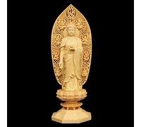 Sculpture en Bois Massif Faite à la Main 43 cm Statue d'Amitabha Statue de Bouddha sculptée Semi-Main Statue de décoration Feng Shui pour la Maison, Le Salon, la Figurine de Bureau