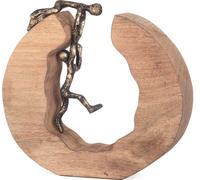 Sculpture en bois Teamwork Travail d'équipe 29,5 x 28 cm Noir Or Décoration Deko Art