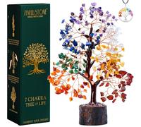 Sculpture en Bonsaï Arbre de Vie des 7 Chakras faite à la main | Décor en cristal d'énergie positive et porte-bonheur pour la maison, le bureau | Significatif