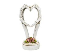 Sculpture en forme de cœur en forme de crâne - Ornements d'amour Statue geste de la main - disponible en doux, noir ou blanc et offre une atmosphère élégante et immersive qui sans effort