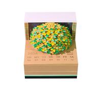 Sculpture en papier de haute qualité 8 x 8 cm en forme de fleur parfumée qui se transforme en support de mémo pratique pour planificateur hebdomadaire