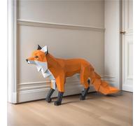Sculpture en Papier Renard (67 cm), kit de Bricolage prédécoupé, Figurine d'animal Sauvage Faite à la Main, Puzzle 3D Low Poly créatif, décoration Murale, Options Multicolores, Accessoires Inclus