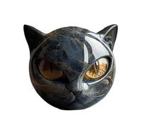 Sculpture en Pierre représentant Un Chat Noir, Cristaux sculptés à la Main et Pierres thérapeutiques, élégante décoration d'intérieur et œuvre d'art prête à Offrir, Femmes et Hommes (Gold)