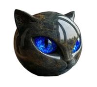 Sculpture en Pierre représentant Un Chat Noir, Cristaux sculptés à la Main et Pierres thérapeutiques, élégante décoration d'intérieur et œuvre d'art prête à Offrir, Femmes et Hommes (Blau)