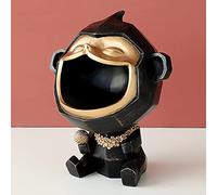 Sculpture en résine de singe à grande bouche - Figurine décorative unique et boîte de rangement, art moderne en forme de chien gris, parfait pour la décoration de la maison et du bureau, idéal pour le