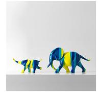 Sculpture en Resine Multicolore, Statue Decoration Interieur Animal, 2 Pièces Éléphants Colorés Sculptures Petits Objets De Décoration pour Étagère Décorations De Salle De Bain pour Accents De Salon