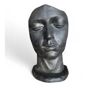 Sculpture faciale féminine - Jardin, terrasse, entrée - Robuste et esthétique - Visage endormi en béton coulé - 118x70x47 cm