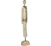 Sculpture Femme africaine en bois de manguier avec bijoux artisanaux abstraits