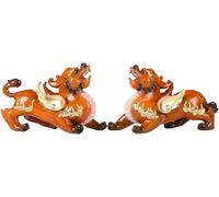 Sculpture Feng Shui Statue Pi Yao/Pi Xiu Richesse Porsperity faite à la main en laiton Décoration Cadeau Attire la richesse et le bien