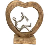 Sculpture figure 29x9x30 cm mère enfant jouer joie cœur famille bébé déco