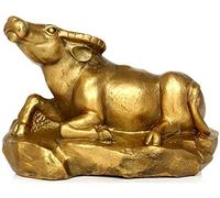 Sculpture Figurine de Table Statue d'animal Ornements Sculptures d'art de bœuf Sculpture du Zodiaque Statue de bétail Figurine d'animal en Laiton Art et Artisanat Décoration Feng Shui