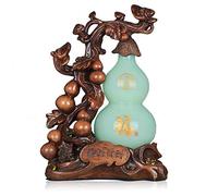 Sculpture Figurines de Table exquise Jade Gourd Ornements Jade Gourde Gourde Chinois Accessoires de Style Feng Shui Ouvrir des Cadeaux Protect de la Maison de la Maison de la Pace de la Forte de la