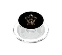 Sculpture héraldique française ornée de Fleurs de lys Noires PopSockets PopGrip pour MagSafe