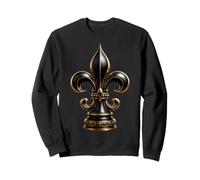 Sculpture héraldique française ornée de Fleurs de lys Noires Sweatshirt