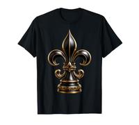 Sculpture héraldique française ornée de Fleurs de lys Noires T-Shirt