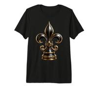Sculpture héraldique française ornée de Fleurs de lys Noires T-Shirt Haut de Gamme
