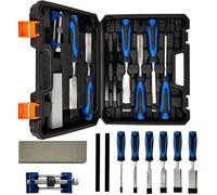 Sculpture Kit - 10 Pcs Ensembles Ciseaux à Bois - Dayplus - CRV Outils Professionnels Caisse pour Stockage - 6/13/19/25/32/38mm