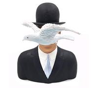 Sculpture - l'homme avec le chapeau (et le pigeon), H:16cm, replica de Magritte #04