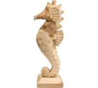 Sculpture maritime d'hippocampe en teck naturel pour l'intérieur et l'extérieur