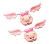 Sculpture miniature de cochons volants avec fonction d ' oscillation, ornement de collection d ' animaux en résine pour accessoires de tableau de bord de voiture, figurine de cochons oscillants