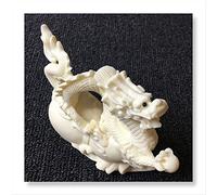 Sculpture moderne de dragon blanc - Art du zodiaque chinois pour décoration de la maison | Statue élégante de bon augure pour une décoration contemporaine | Idée cadeau unique