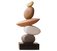 Sculpture moderne en pierres empilées en résine - Art abstrait et équilibré pour différents types de pièces, accent décoratif