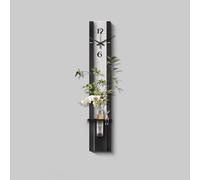 Sculpture Murale 3D Grès Texturé，Éclairage LED Horloge Vase Intégré Style Luxueux Déco Entrée Salon(C,25 * 150CM9.9 * 59.1IN)