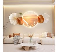 Sculpture murale 3D LED feuille de ginkgo et koï, décoration artistique rétroéclairée pour salon, symbole de chance et de prospérité