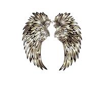 Sculpture murale à LED en forme d'ailes d'ange éclairées pour salon ou chambre à coucher, art décoratif à suspendre en métal pour intérieur et extérieur, 60 cm