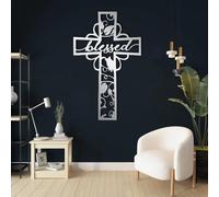 Sculpture murale chrétienne, croix de Jésus moderne, décoration pour la décoration de la maison dans le salon et la chambre à coucher