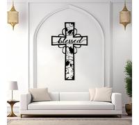 Sculpture murale chrétienne, croix de Jésus moderne, décoration pour la décoration de la maison dans le salon et la chambre à coucher